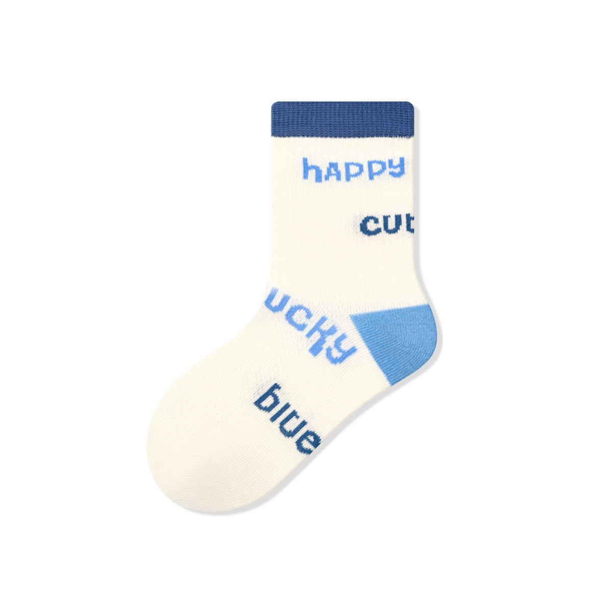 Cute Blue Children's Crew Socks – All - Season 5 - Pair Cartoon & Stripe Set