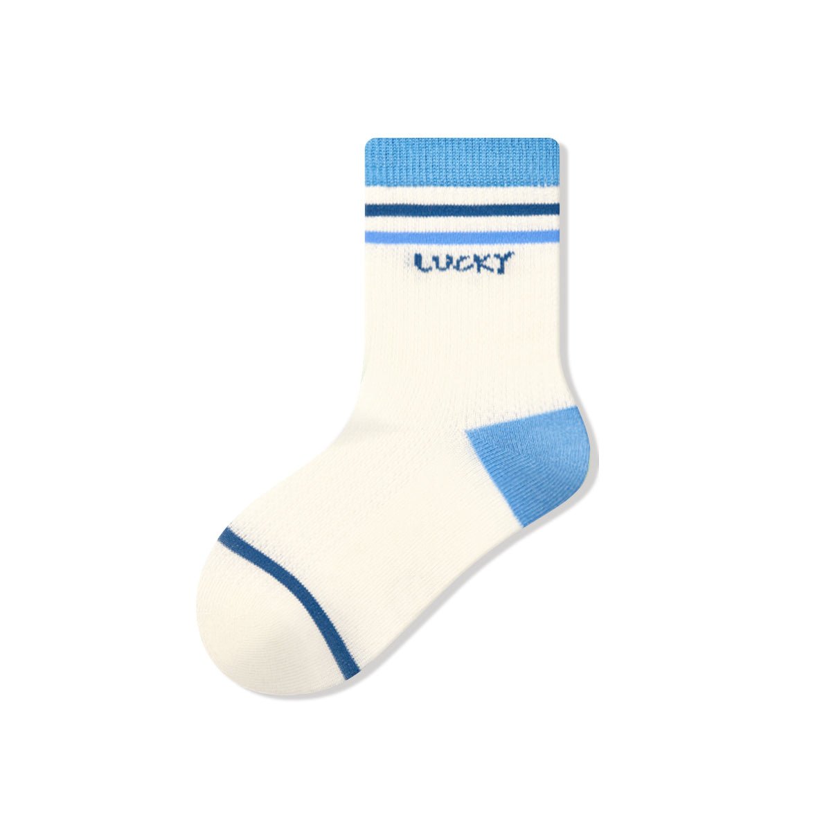 Cute Blue Children's Crew Socks – All - Season 5 - Pair Cartoon & Stripe Set