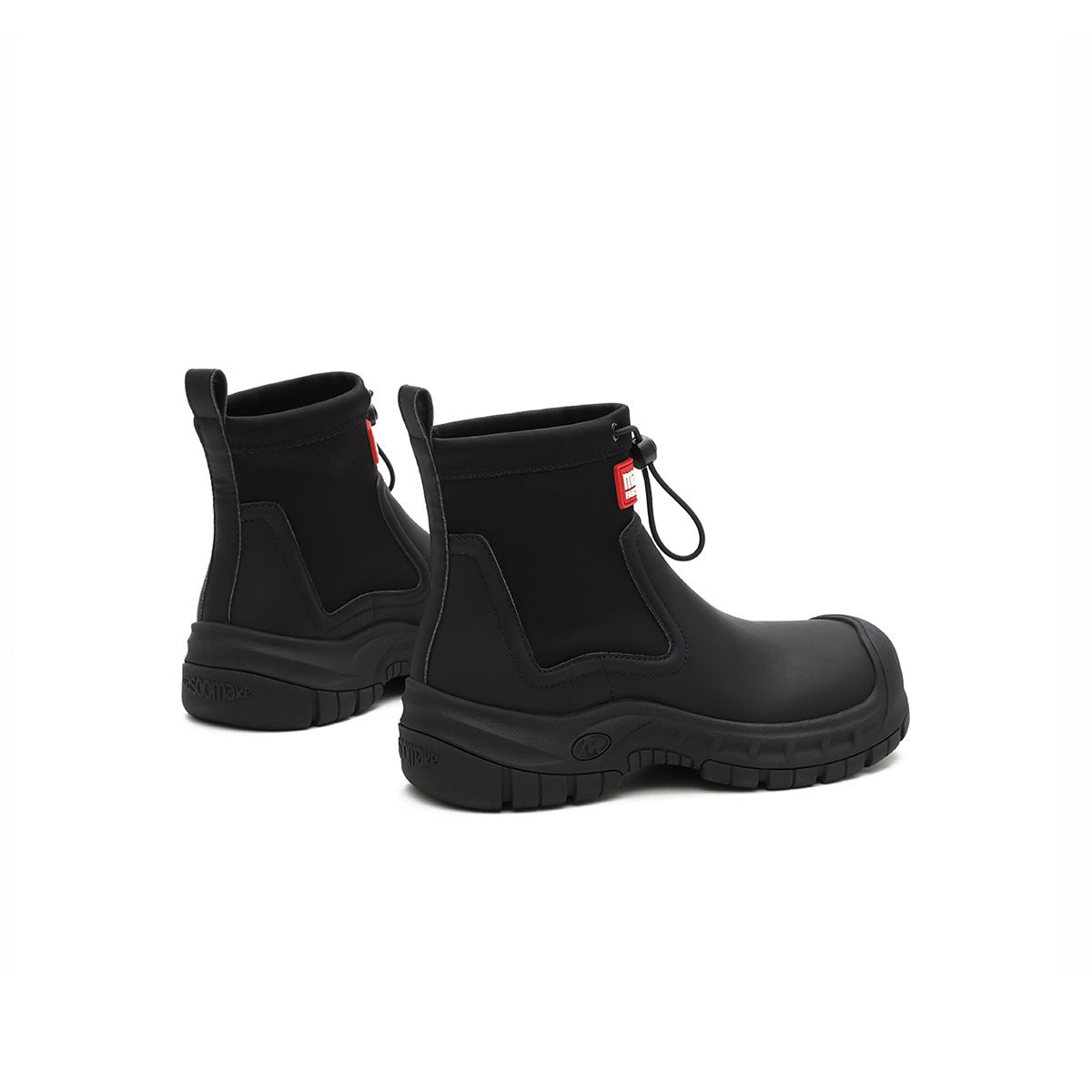 cute chunky platform chelsea ankle boots in british style all black 5