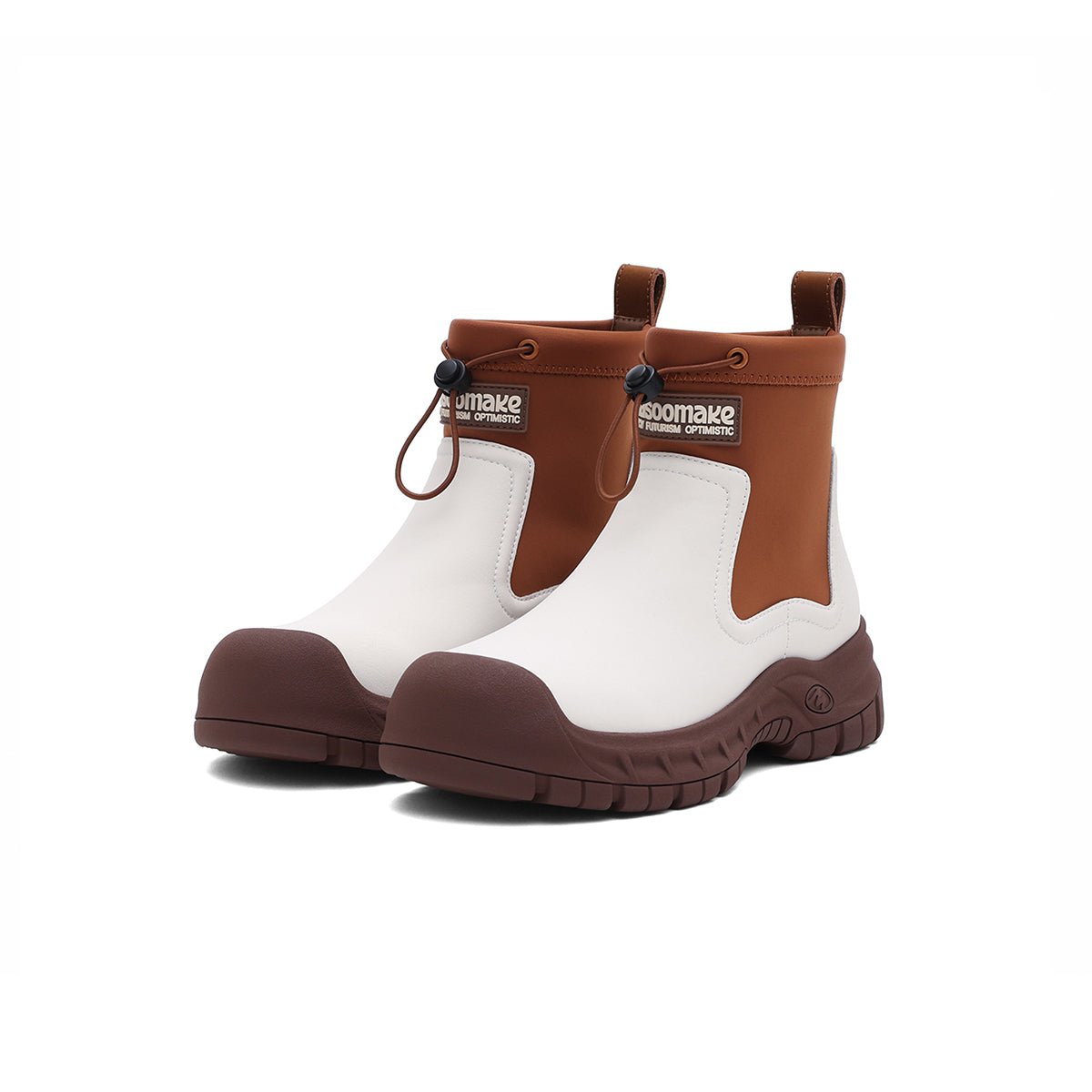 cute chunky platform chelsea ankle boots in british style all brown 2