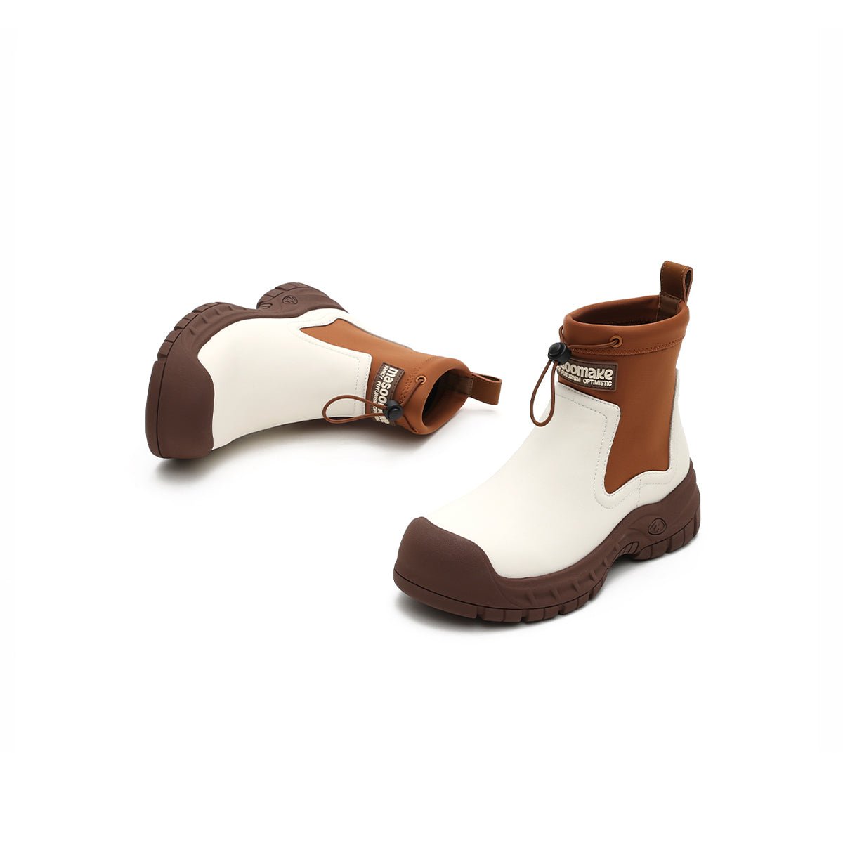 cute chunky platform chelsea ankle boots in british style all brown 5