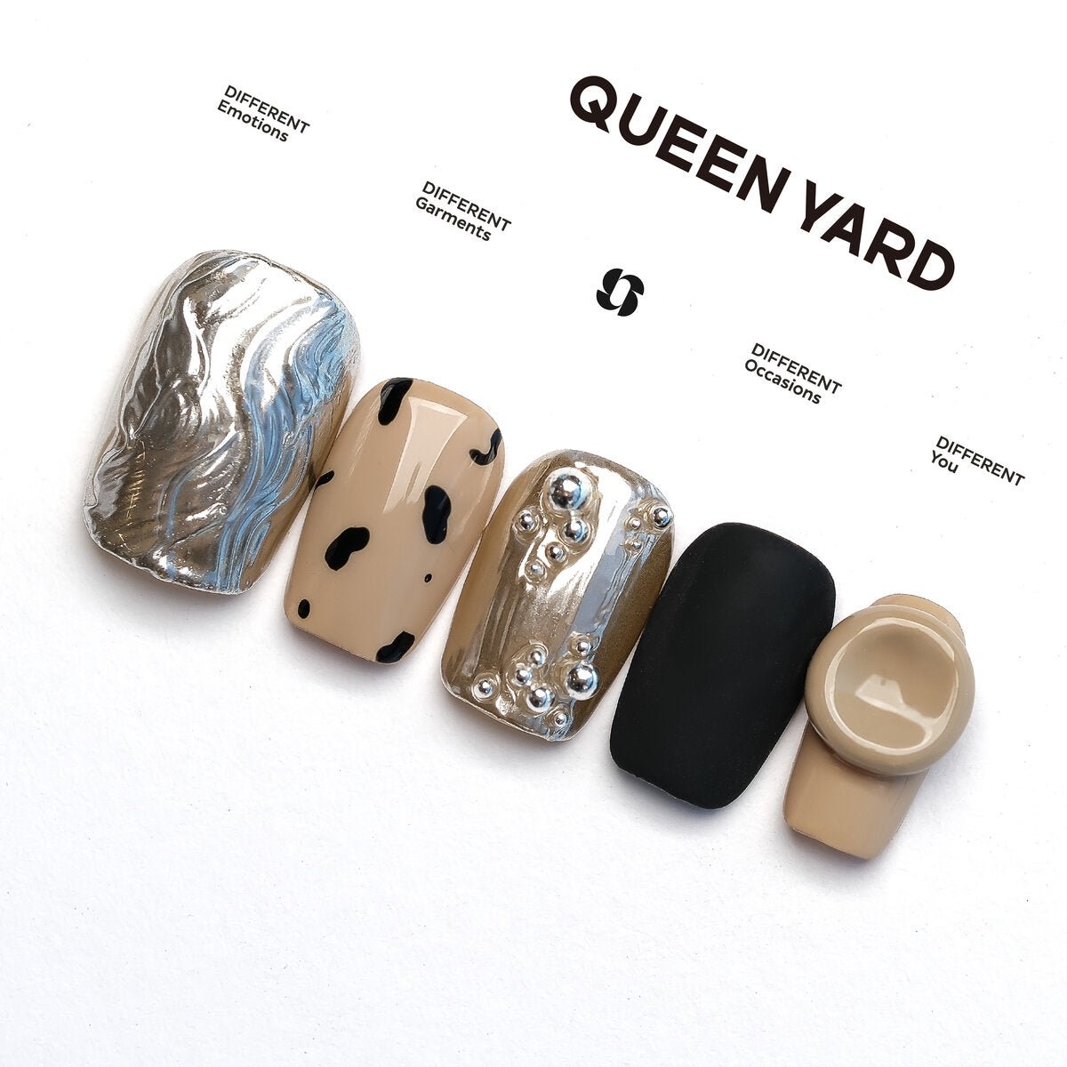 Dark Night Baddie Chrome Press-On Nails