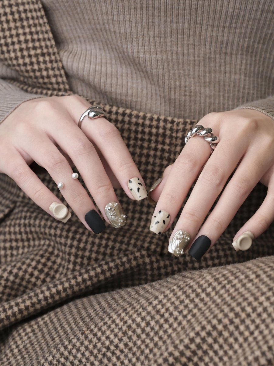 Dark Night Baddie Chrome Press-On Nails