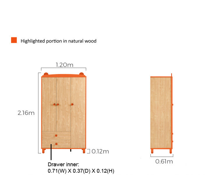 dear bear kids oak wardrobe closet all 11