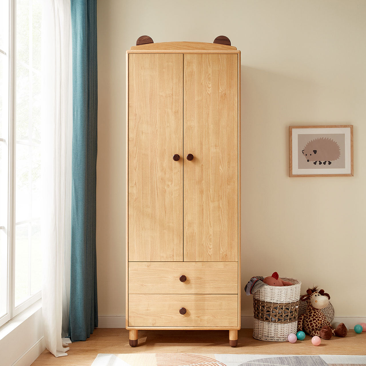 dear bear kids oak wardrobe all 1