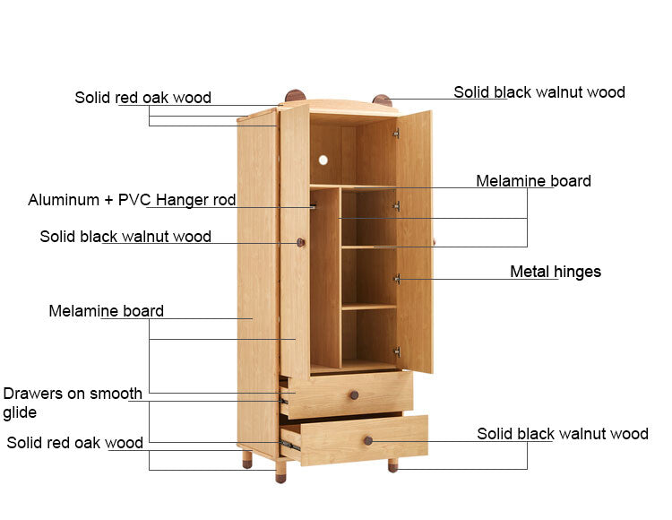 dear bear kids oak wardrobe all 16
