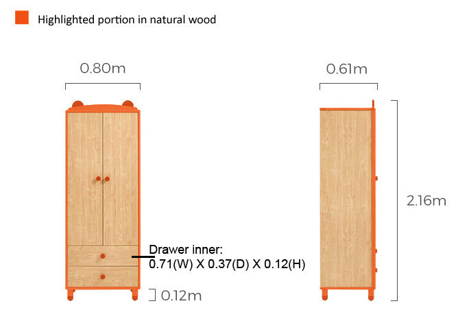 dear bear kids oak wardrobe all 17