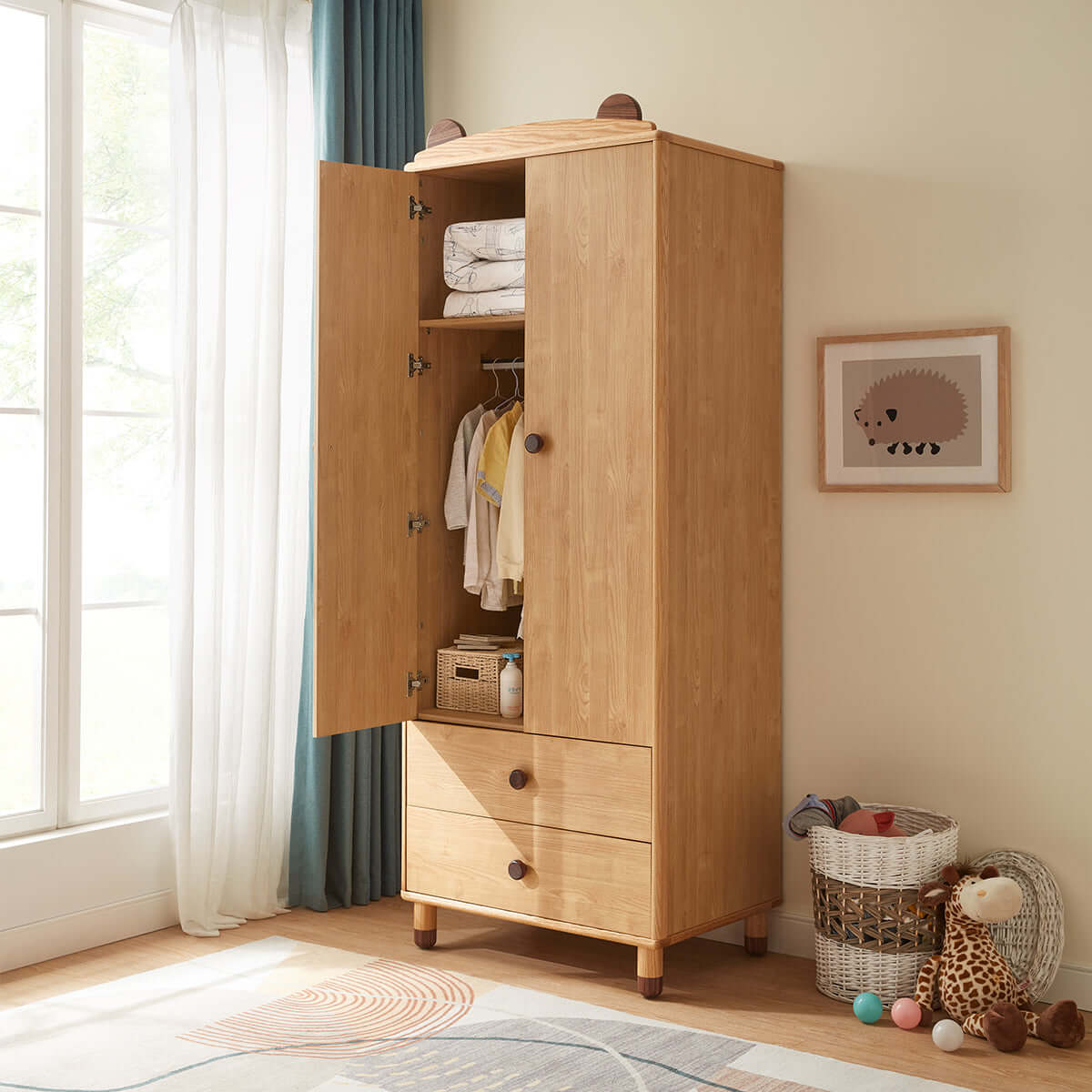 dear bear kids oak wardrobe all 2