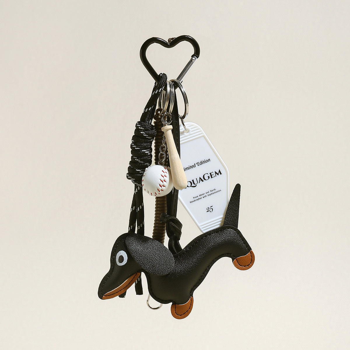 dear dachshund bag charm white 1