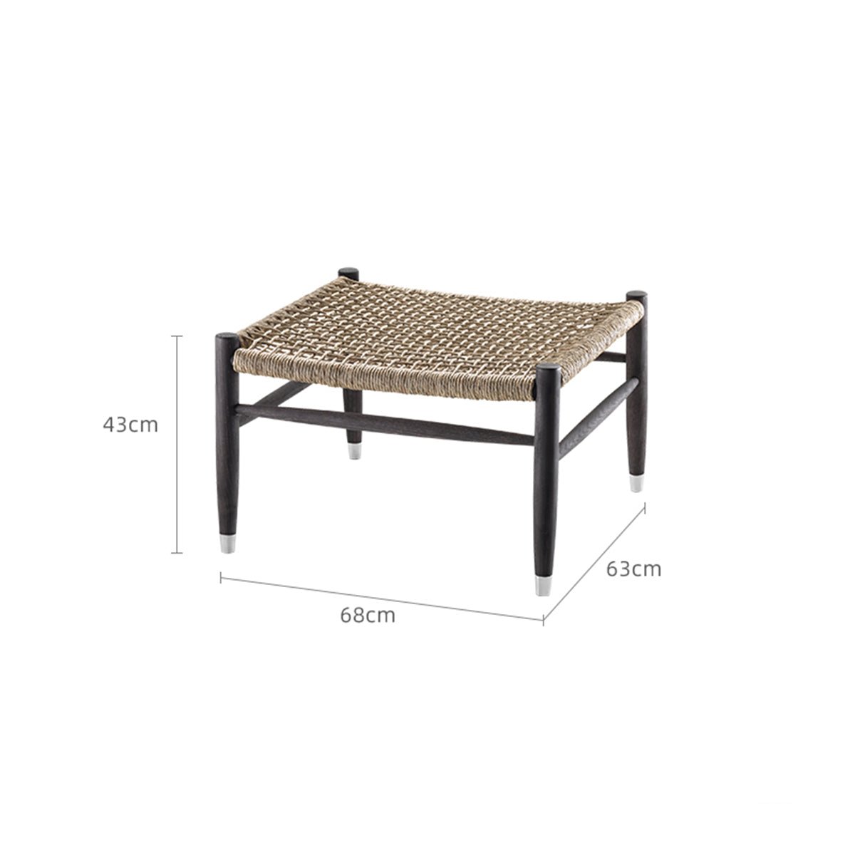 Delhi Textured Rattan Ottoman - 0cm