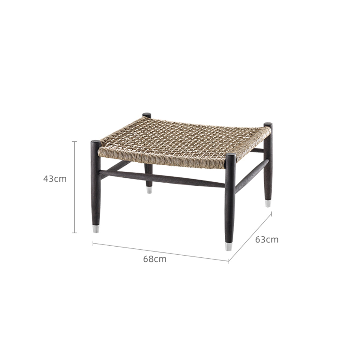 delhi textured rattan ottoman all 1