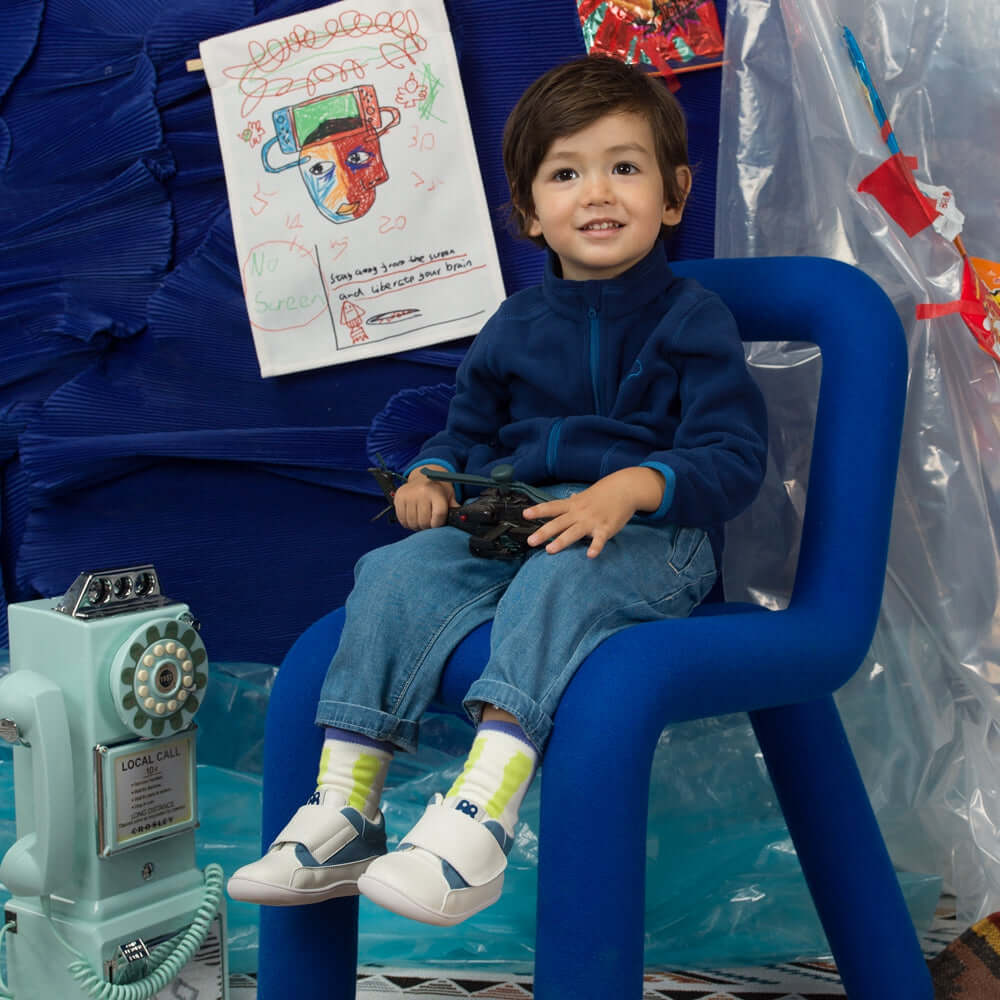 delightful pre walker mid top sneakers all blue 7