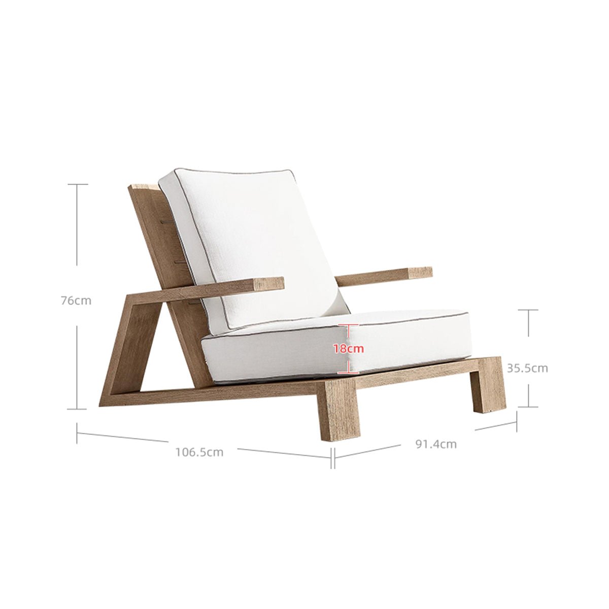 Denton Dreamy Teak Sofa - 0cm