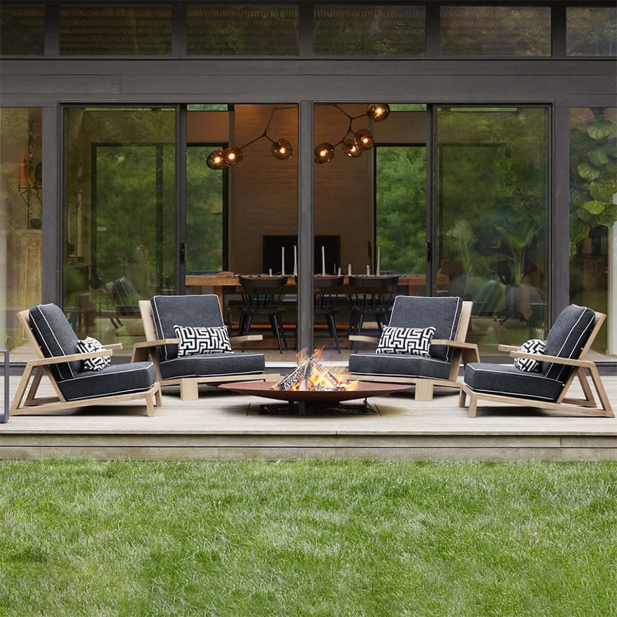 denton dreamy teak sofa single black 2