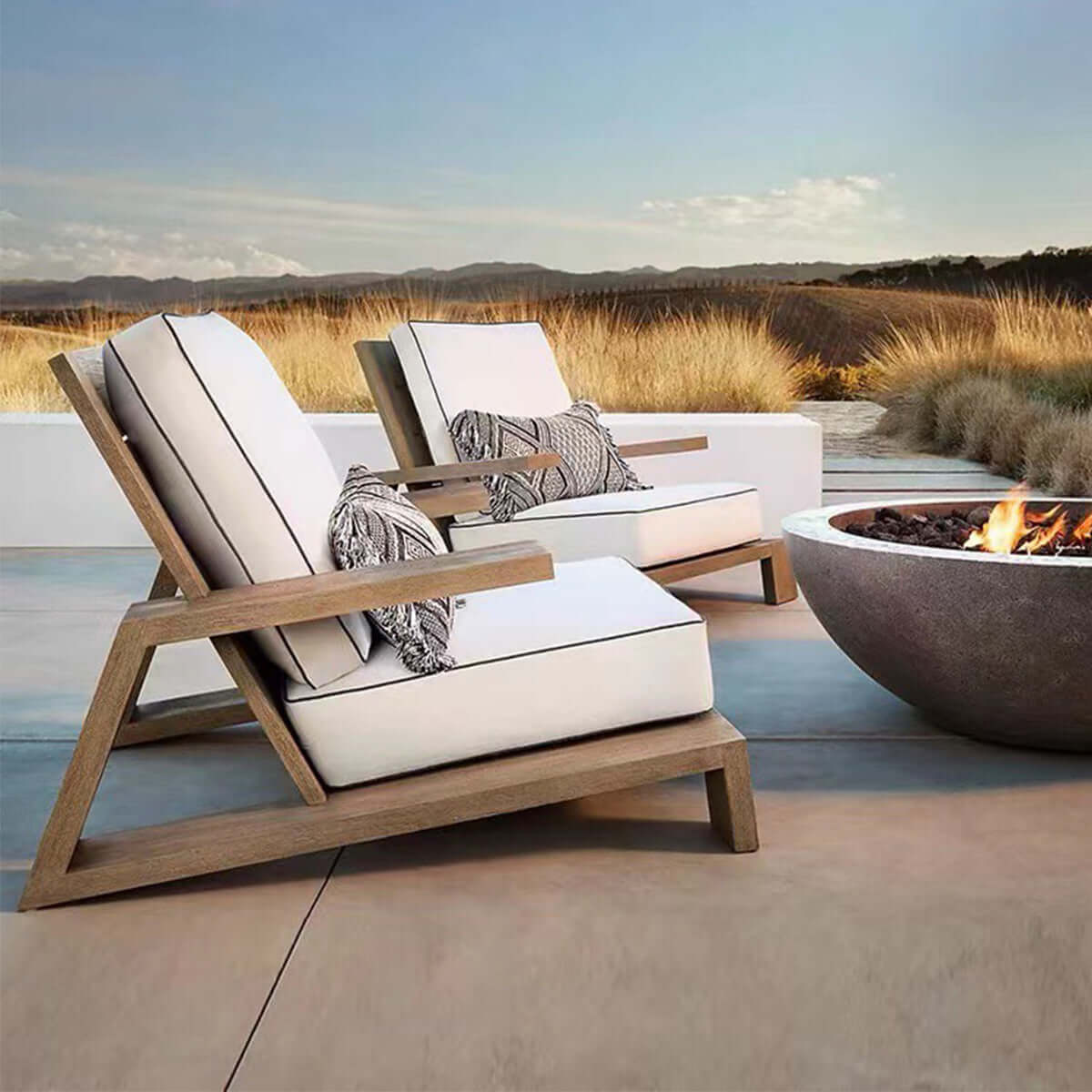 denton dreamy teak sofa single white 1