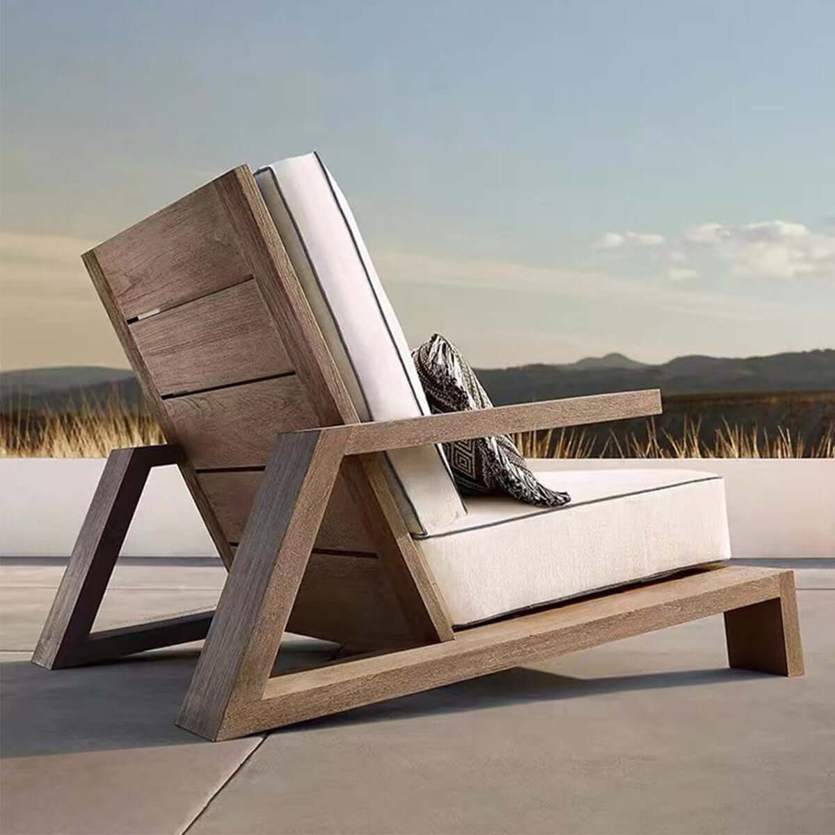 denton dreamy teak sofa single white 3