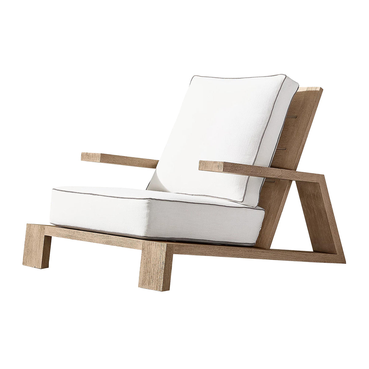 denton dreamy teak sofa single white 4