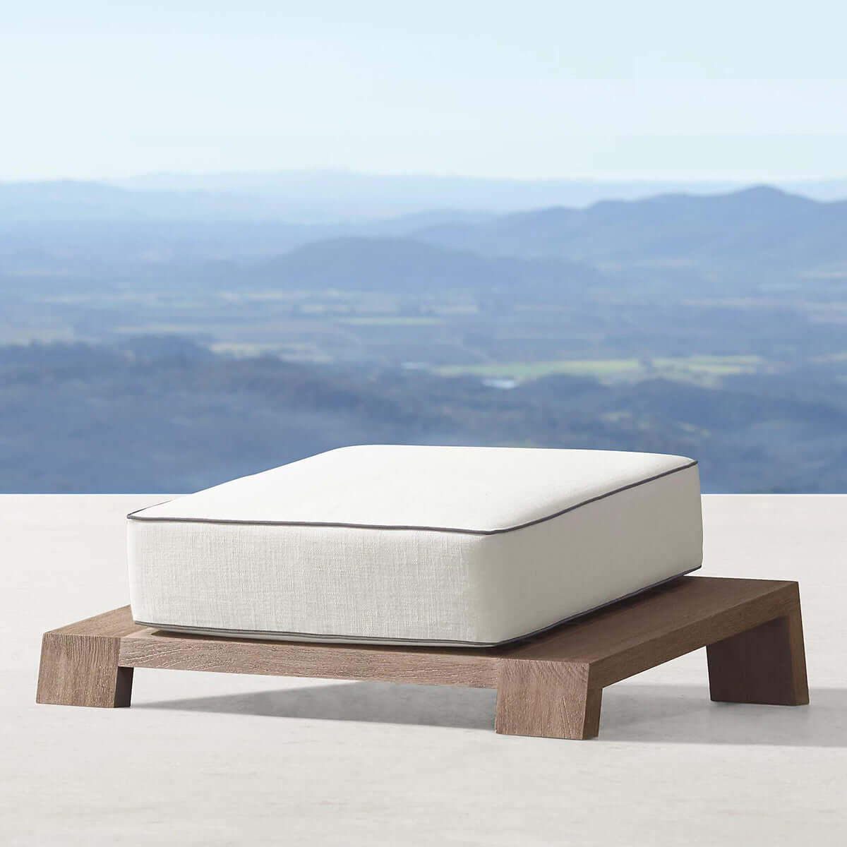 Denton Outdoor Teak Ottoman - 0cm