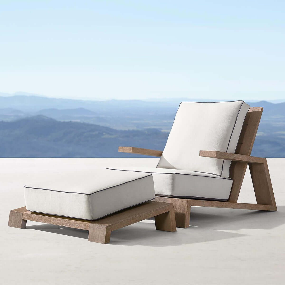 denton outdoor teak ottoman all 2