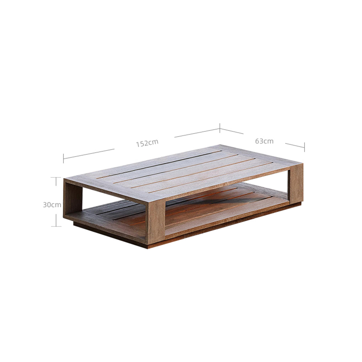 denton rustic coffee table 1.52m mocha 2
