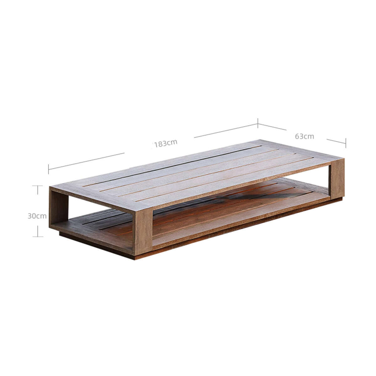 denton rustic coffee table 1.83m mocha 2