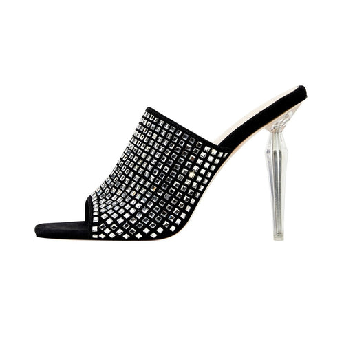 Disco Mirror Mosaic Stiletto Mules - 0cm