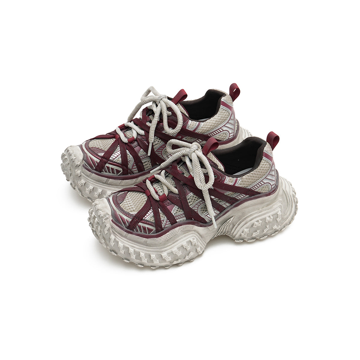 distressed platform casual sneakers all wine 2