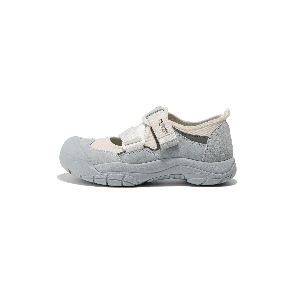 distressed velcro strap sneakers all grey 1