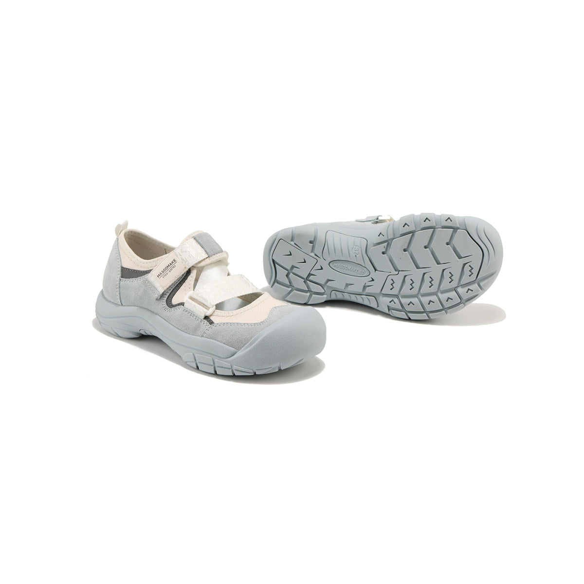 distressed velcro strap sneakers all grey 3