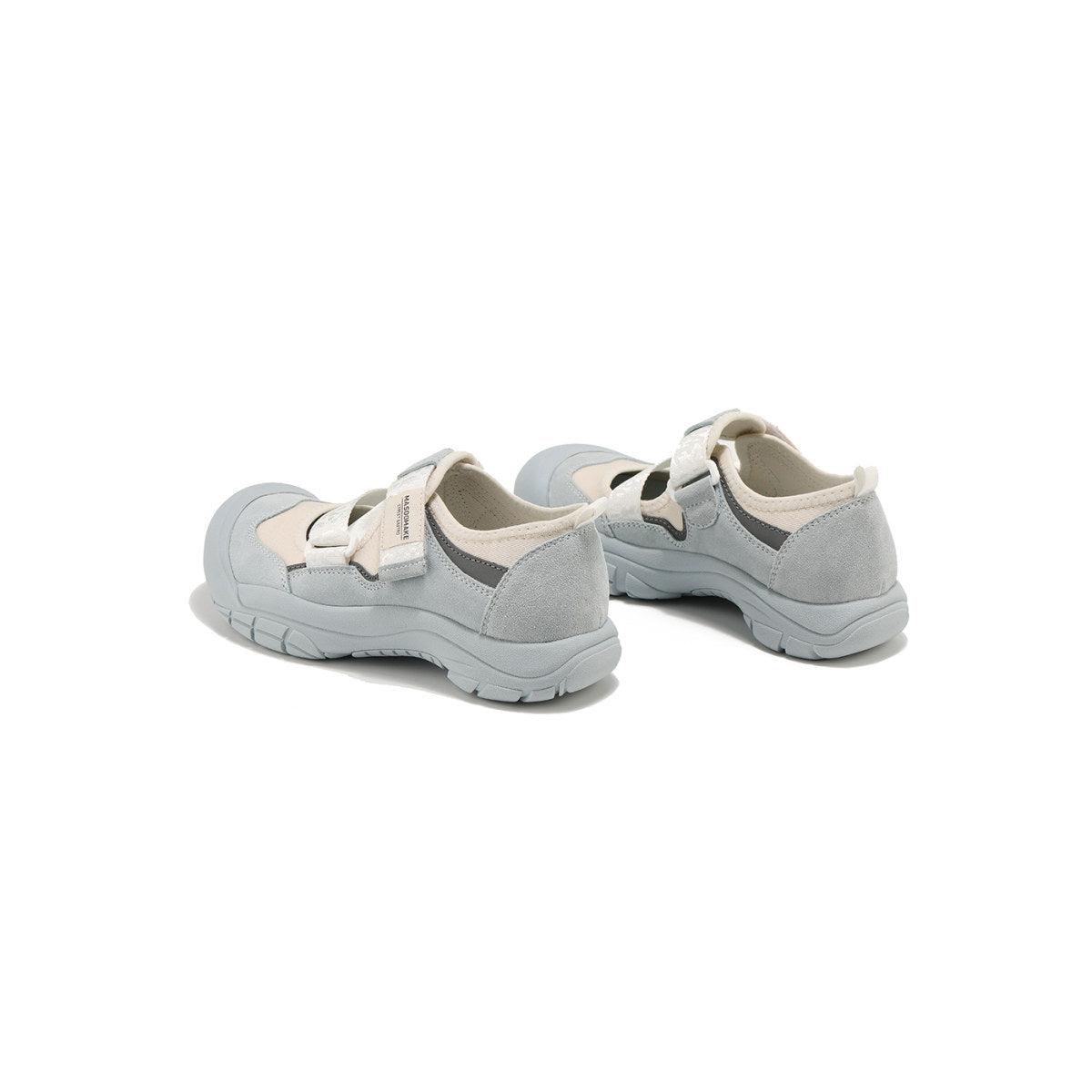 distressed velcro strap sneakers all grey 4