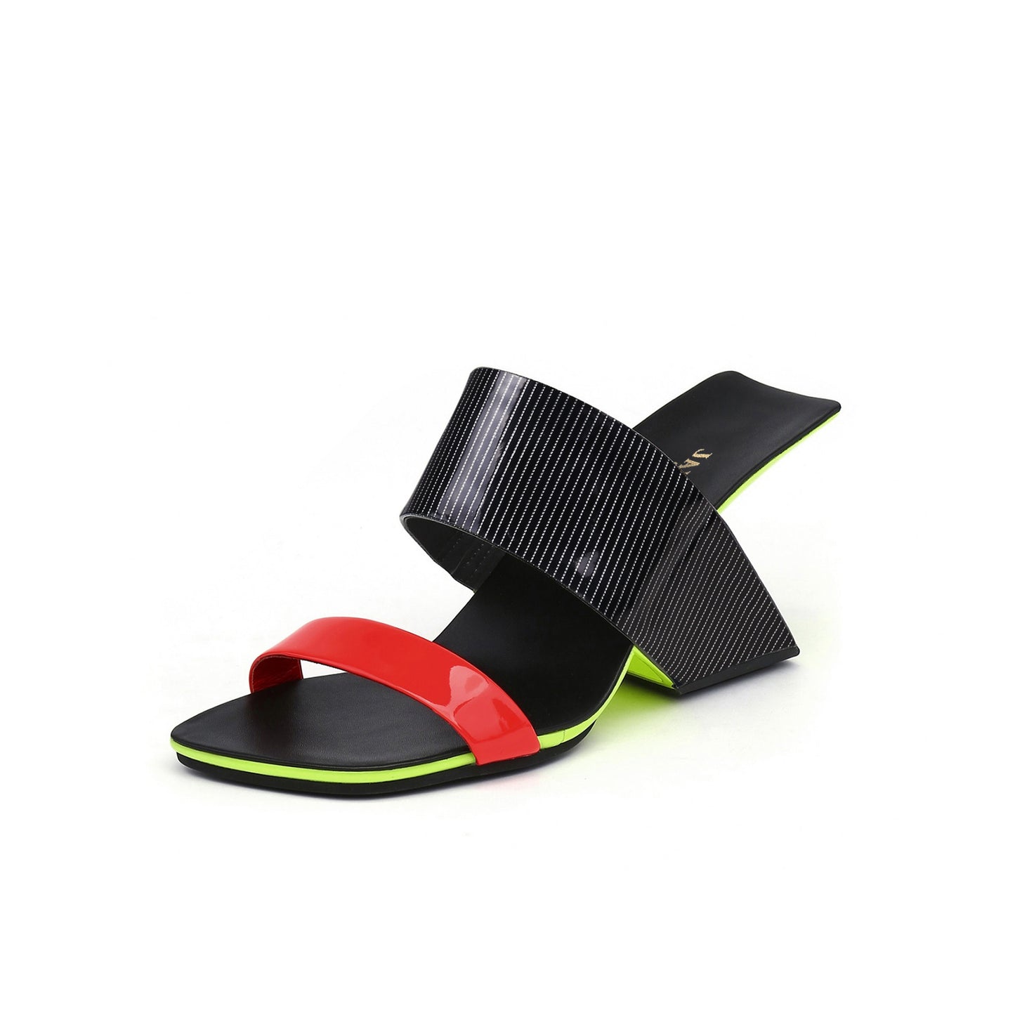 double strap hollow heels all red 2