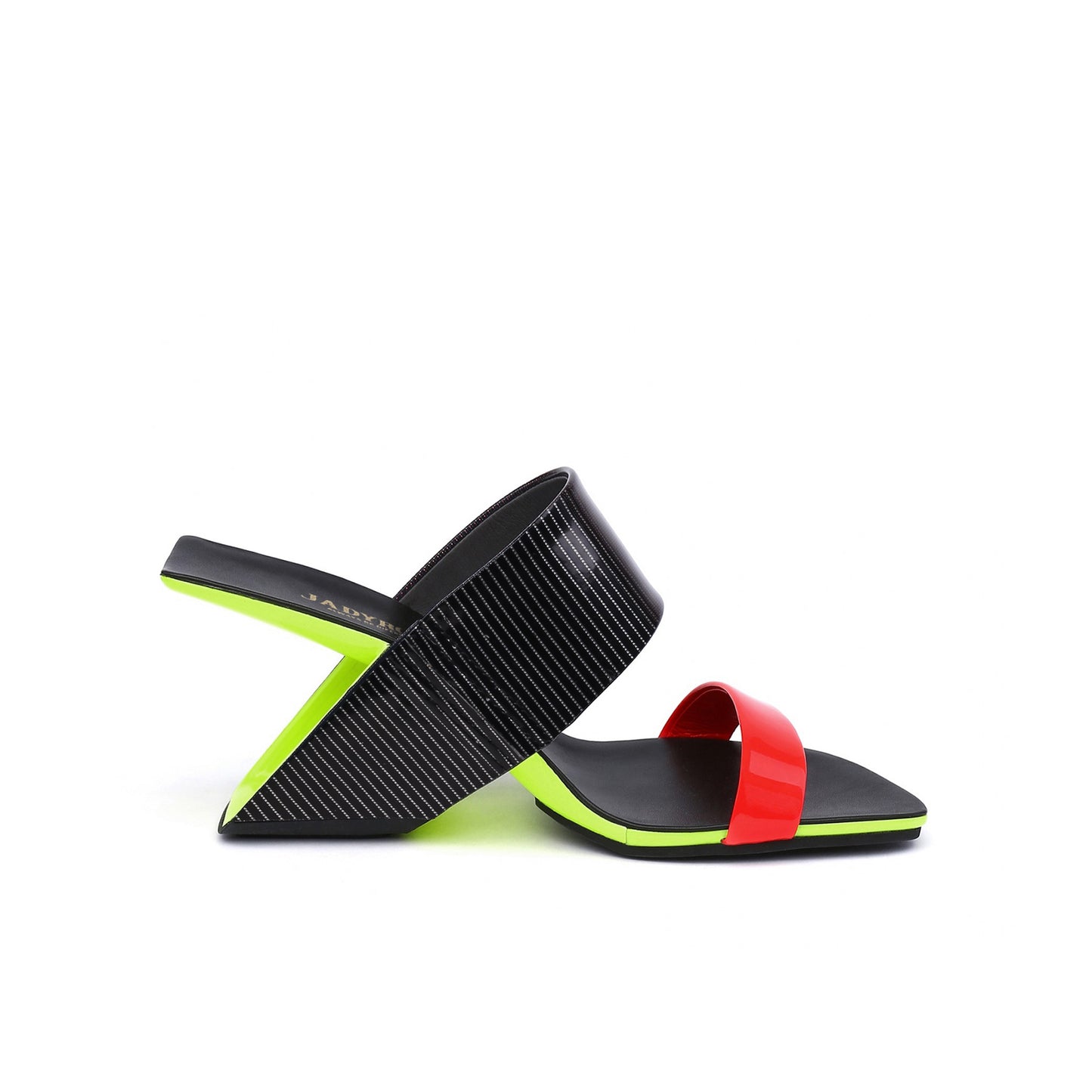 double strap hollow heels all red 3