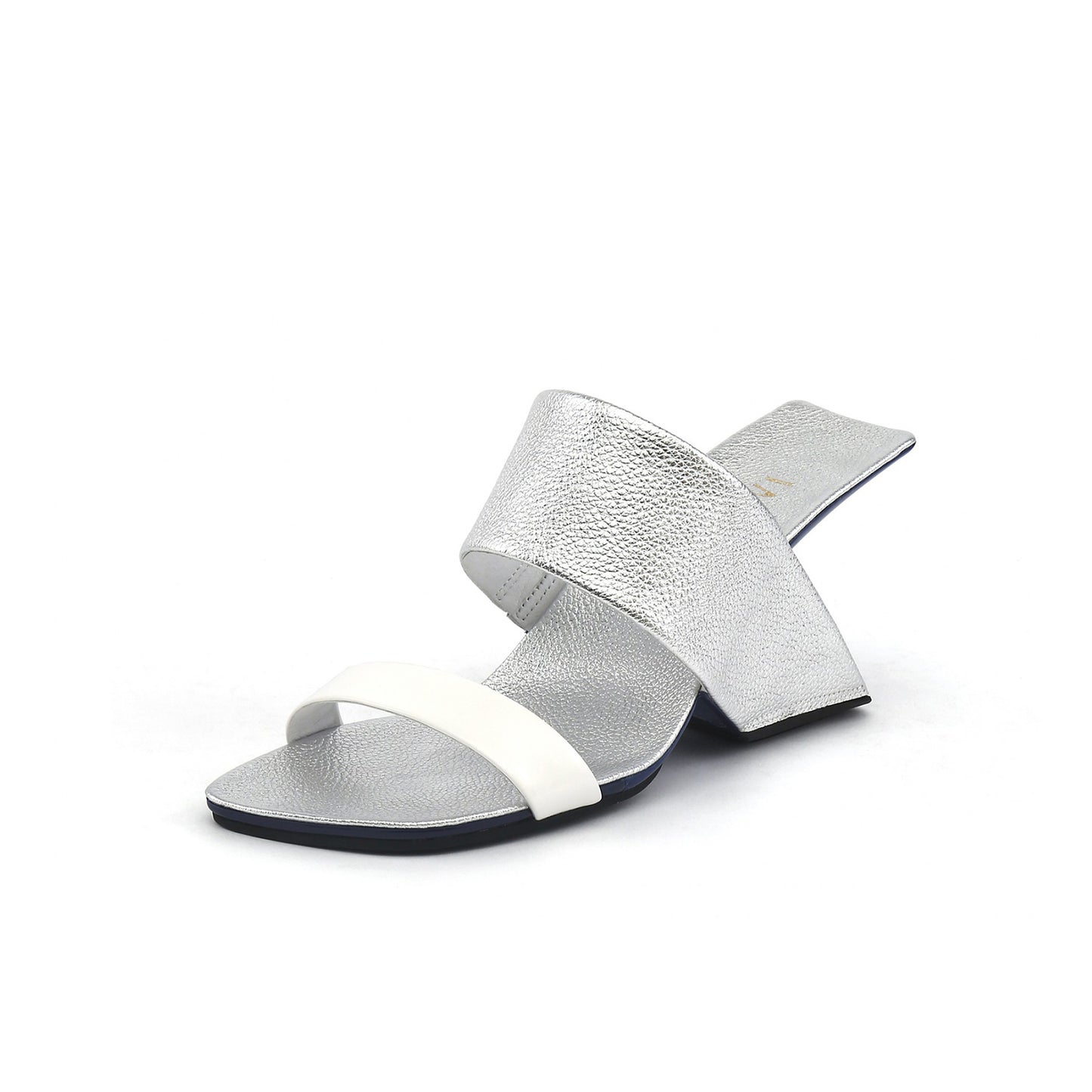 double strap hollow heels all silver 2