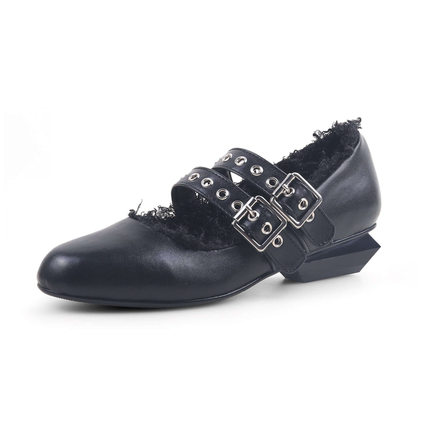 double strap mary jane shoes all black 2