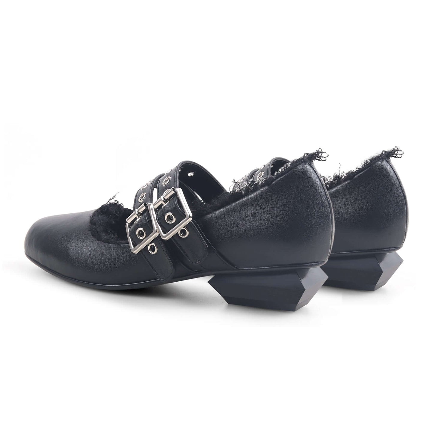 double strap mary jane shoes all black 5