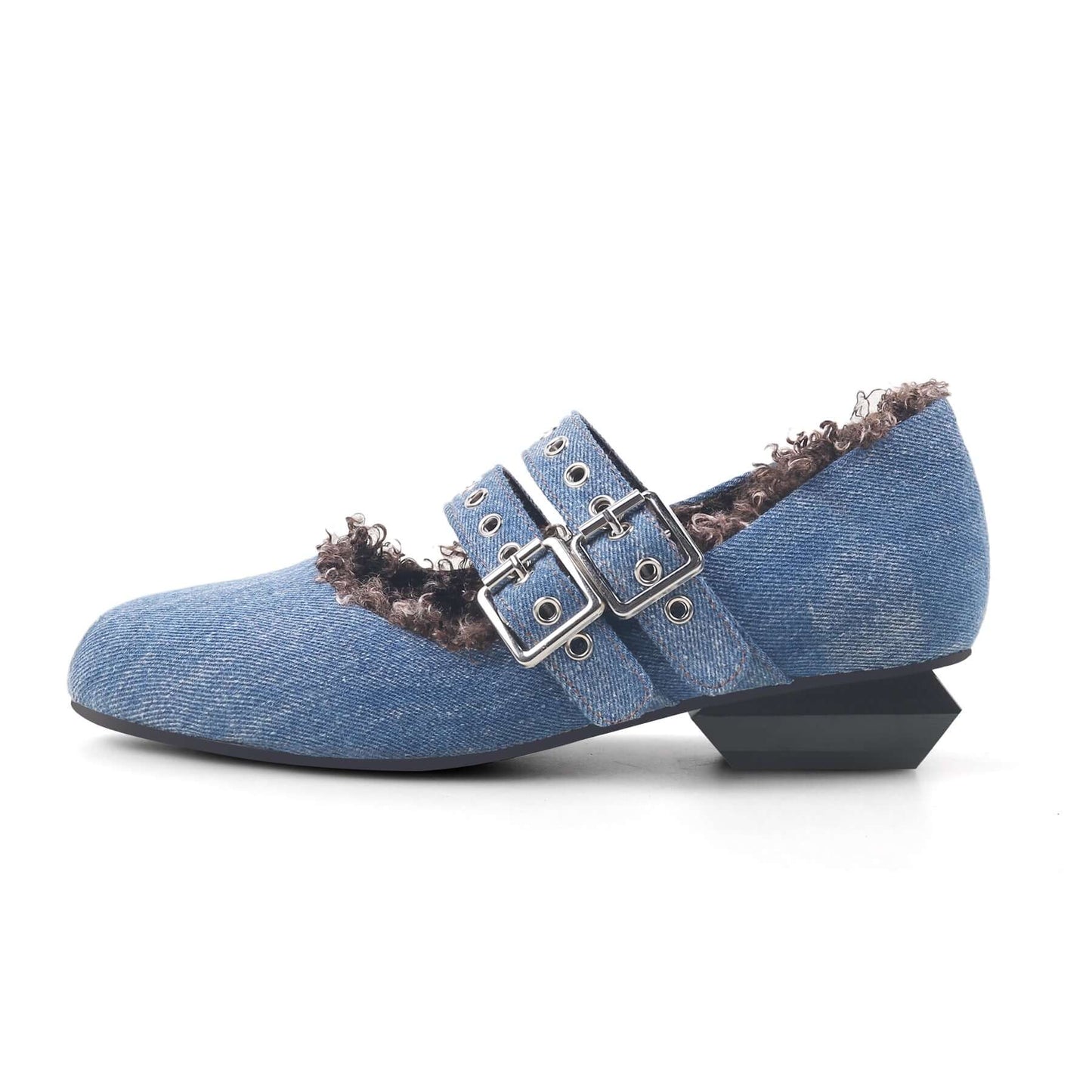 double strap mary jane shoes all blue 1