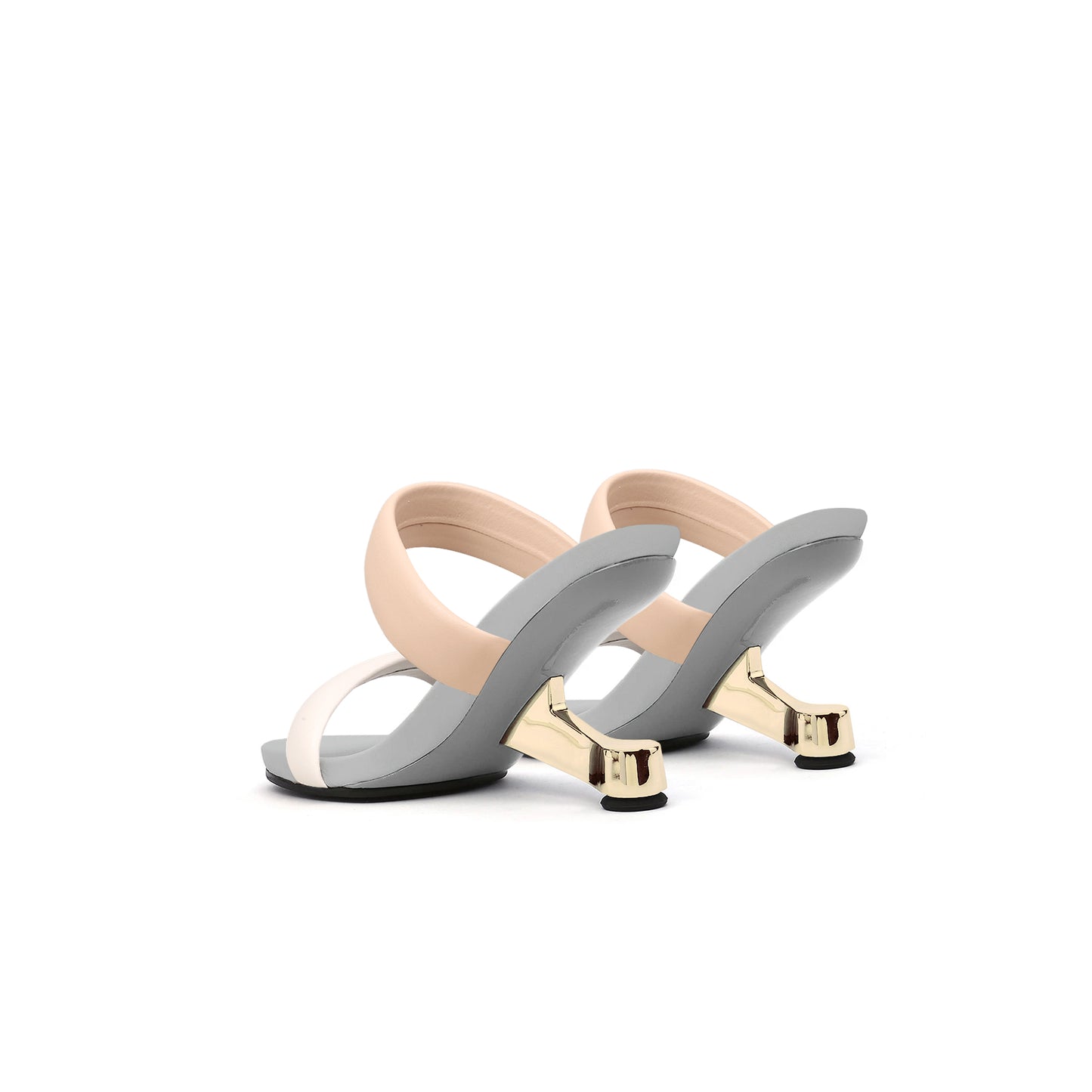 double strap pivot heel sandals all apricot 5