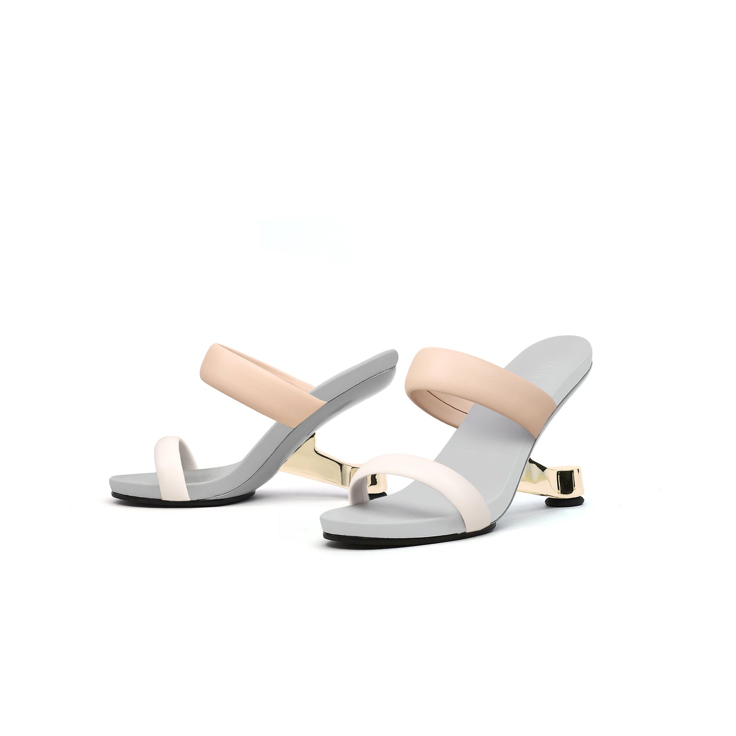 double strap pivot heel sandals all apricot 6