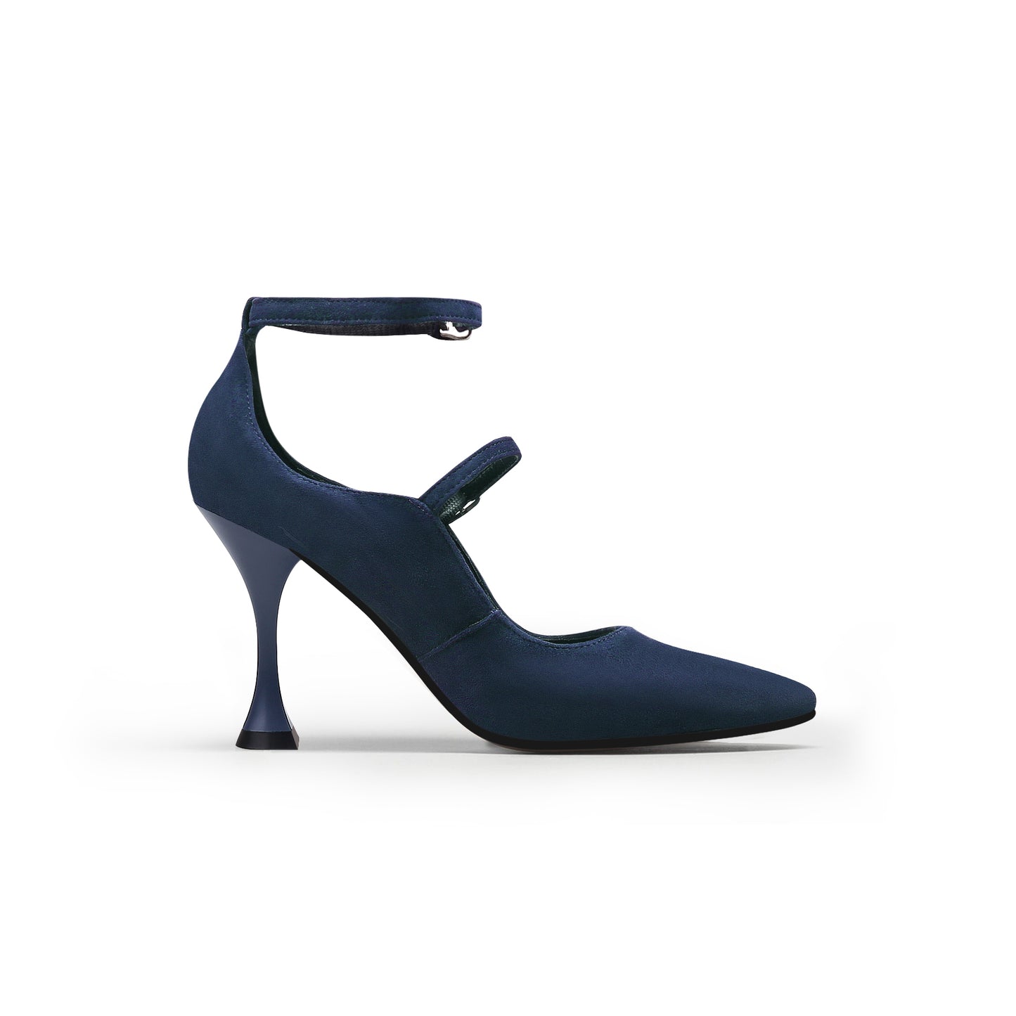 double strap scallop pumps all navy 2