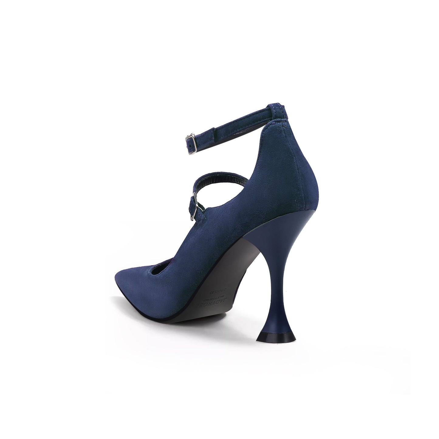double strap scallop pumps all navy 3