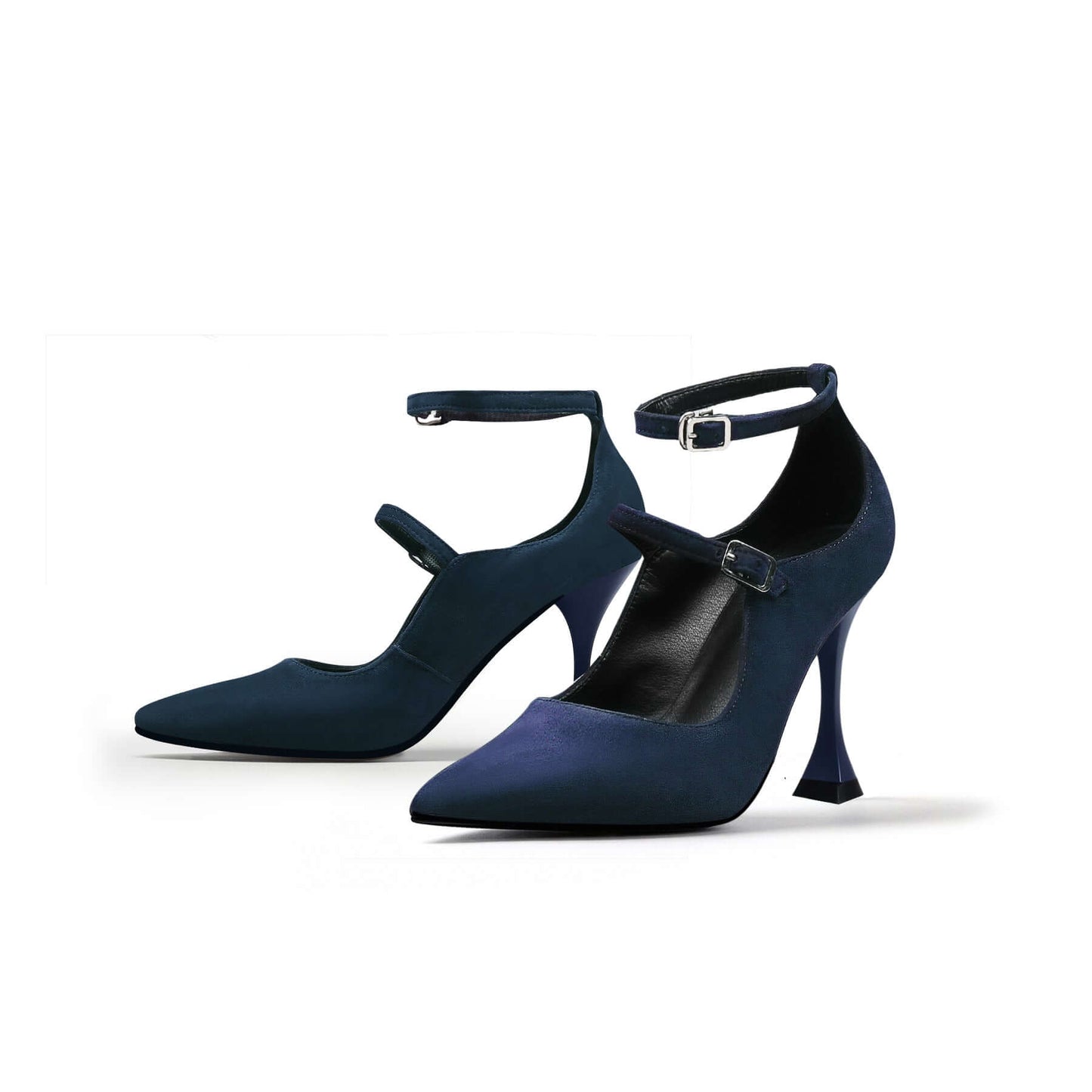 double strap scallop pumps all navy 5
