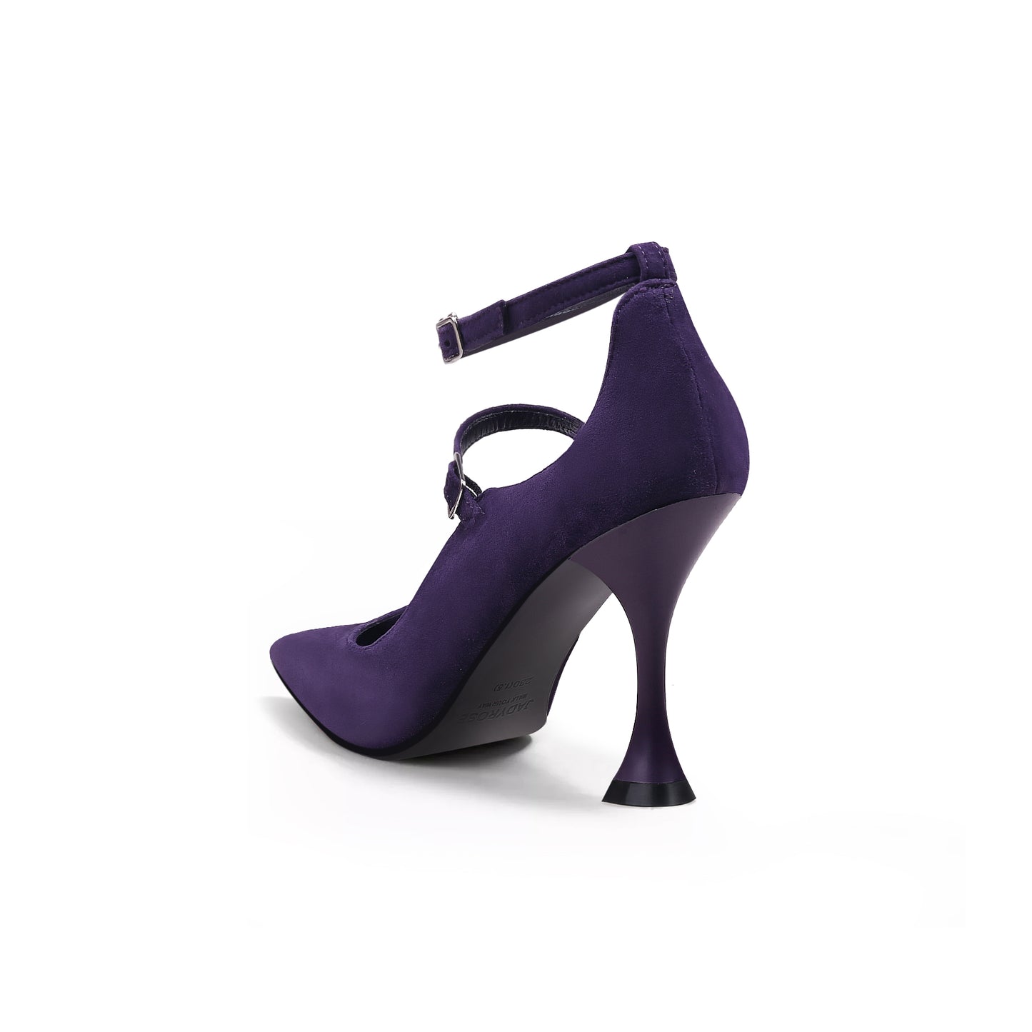 double strap scallop pumps all purple 3