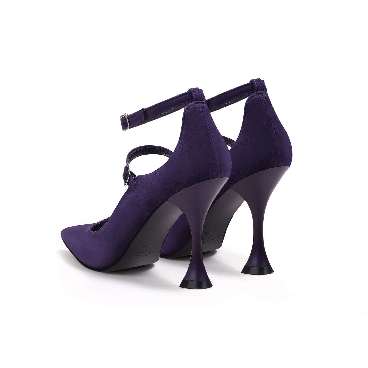 double strap scallop pumps all purple 4