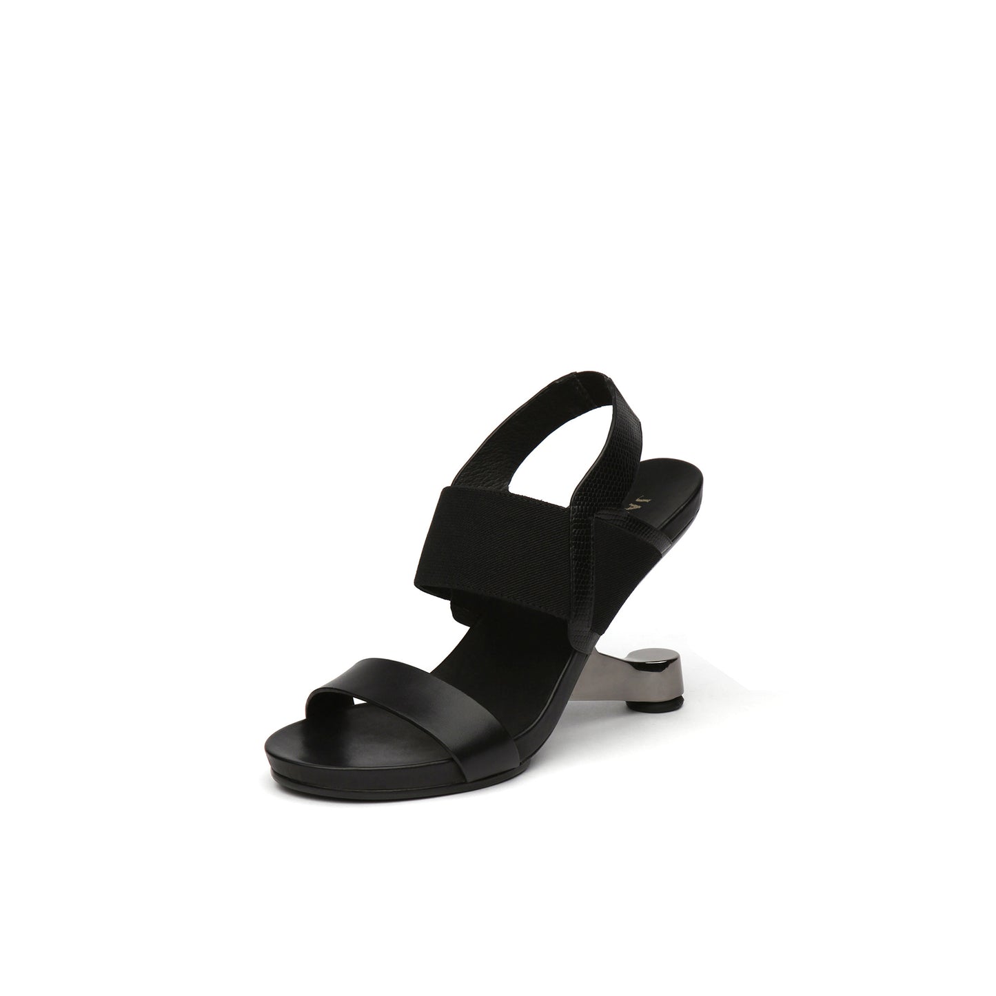 double strap slingback sandals all black 2