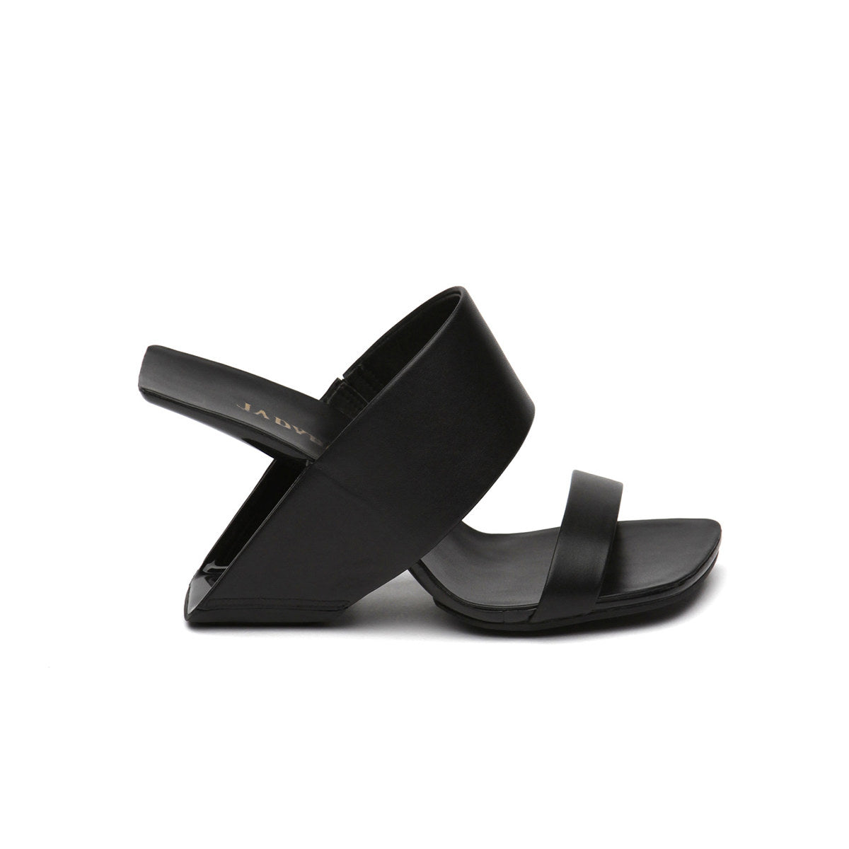 double strap square toe mules all black 3