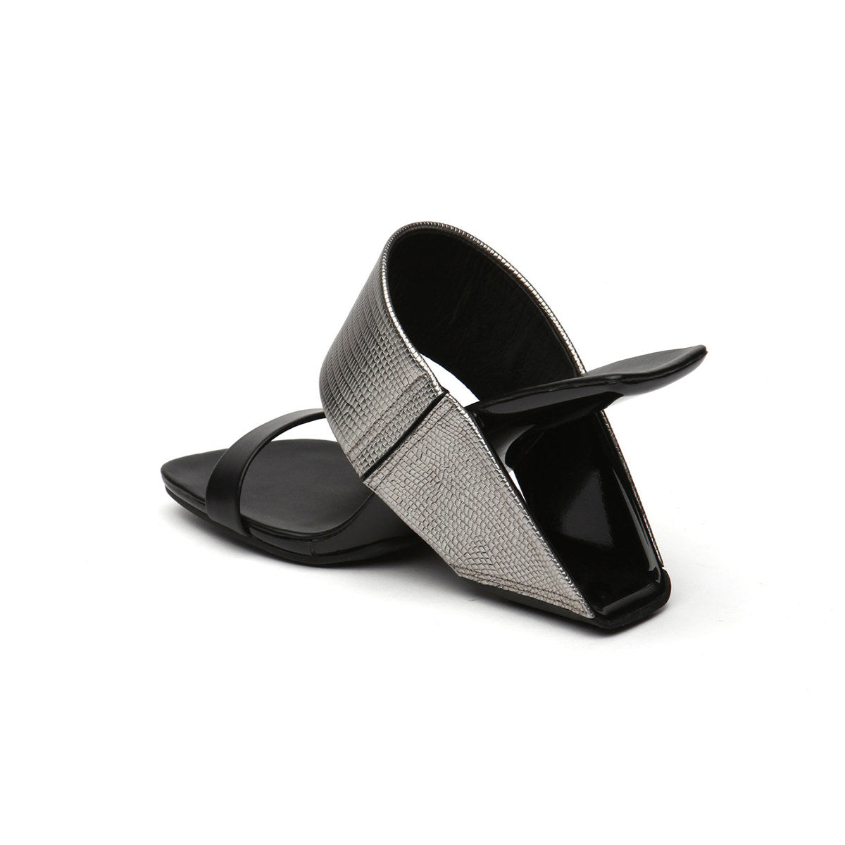 double strap square toe mules all gun 4