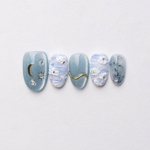 Dreamy Galaxy 3D Press-On Nails