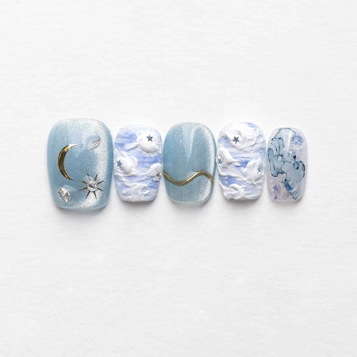 Dreamy Galaxy 3D Press-On Nails
