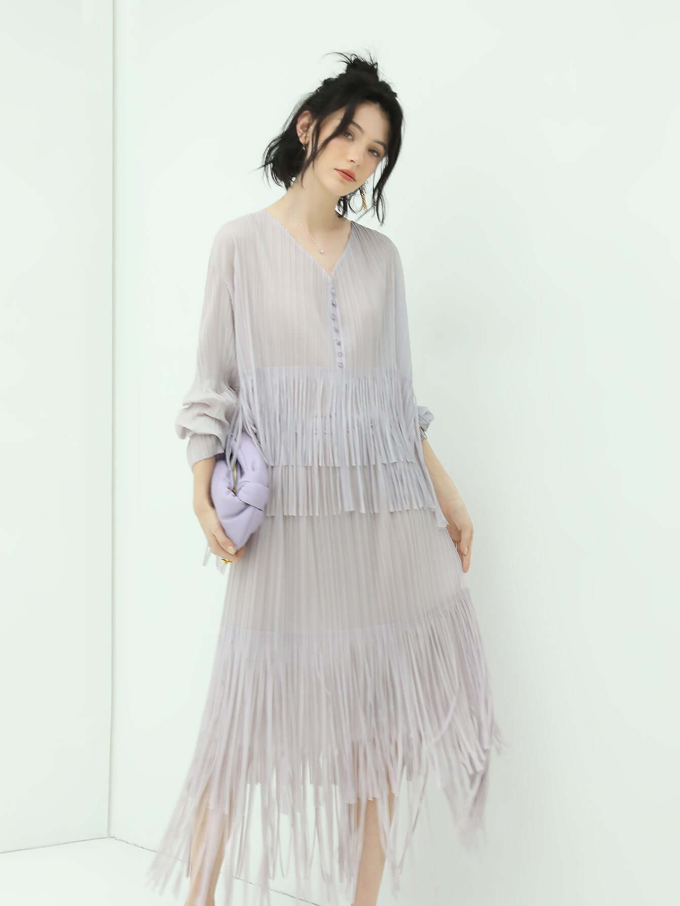 dreamy pleated lilac chiffon shirt all lilac 2