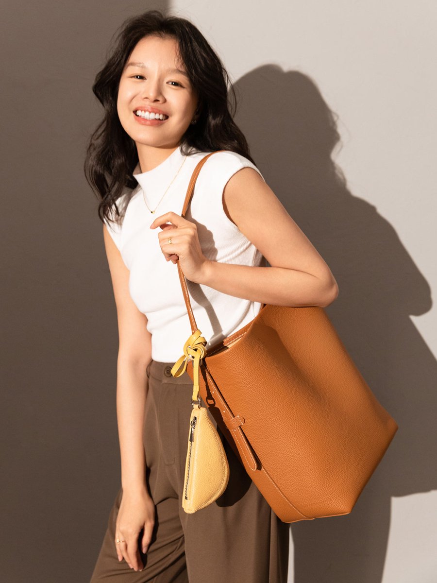 dumpling mini tie bag charm yellow 5